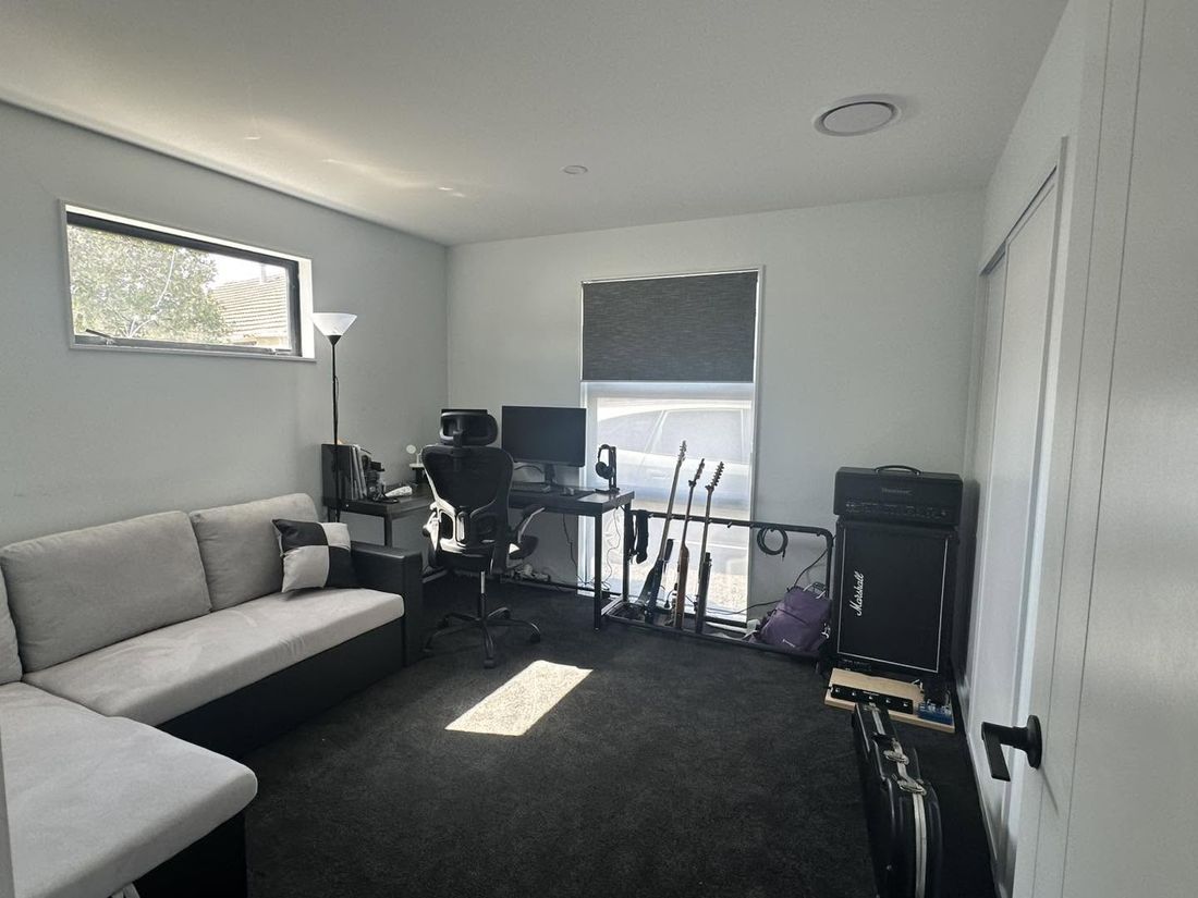 Home office and media room with downlight and ceiling speaker